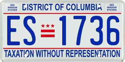 DC license plate ES1736