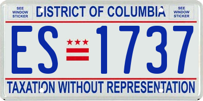 DC license plate ES1737