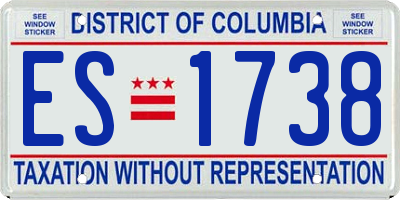 DC license plate ES1738