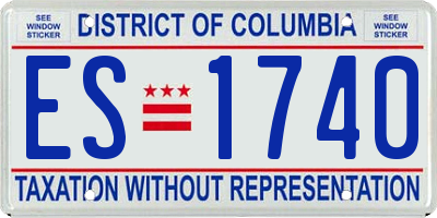 DC license plate ES1740
