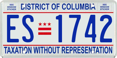 DC license plate ES1742