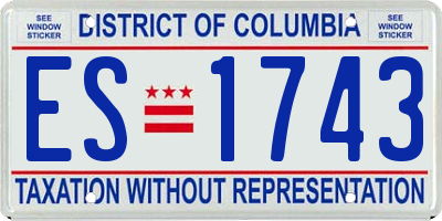 DC license plate ES1743