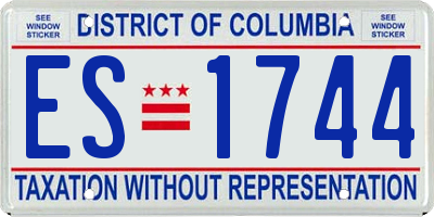 DC license plate ES1744