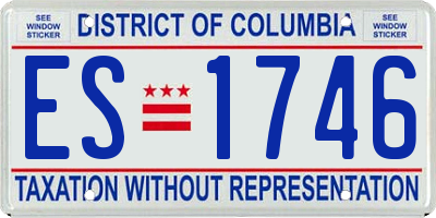 DC license plate ES1746