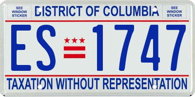 DC license plate ES1747