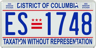 DC license plate ES1748