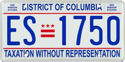 DC license plate ES1750