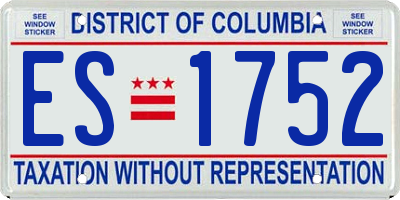 DC license plate ES1752