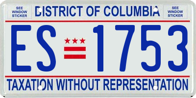 DC license plate ES1753