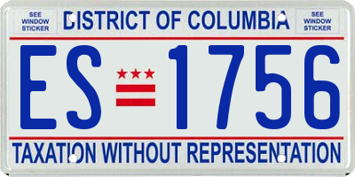DC license plate ES1756