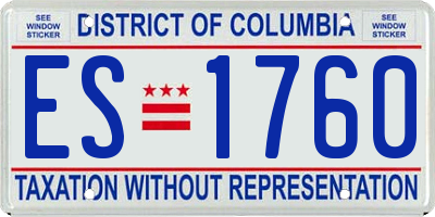 DC license plate ES1760
