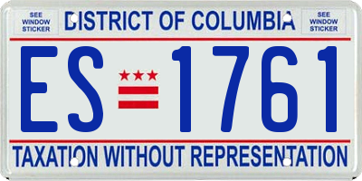 DC license plate ES1761