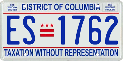 DC license plate ES1762