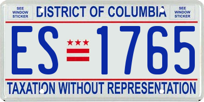 DC license plate ES1765