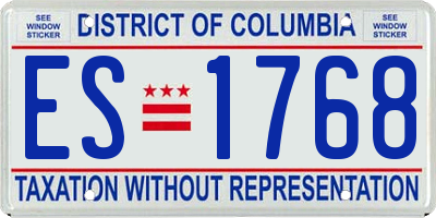 DC license plate ES1768