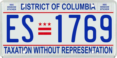 DC license plate ES1769