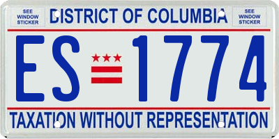 DC license plate ES1774
