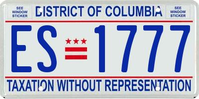 DC license plate ES1777