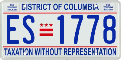 DC license plate ES1778
