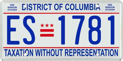 DC license plate ES1781