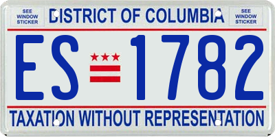 DC license plate ES1782