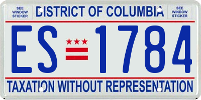 DC license plate ES1784