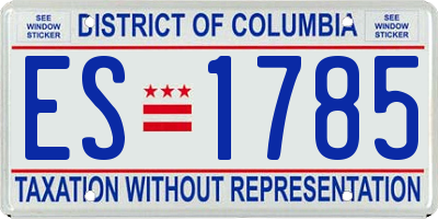 DC license plate ES1785