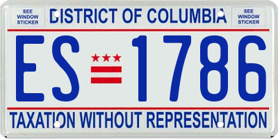 DC license plate ES1786