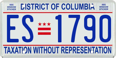 DC license plate ES1790
