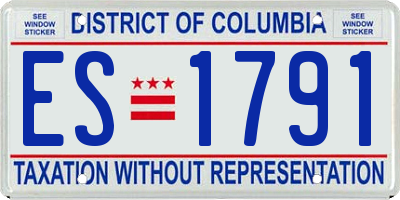 DC license plate ES1791