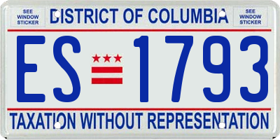 DC license plate ES1793