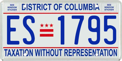 DC license plate ES1795