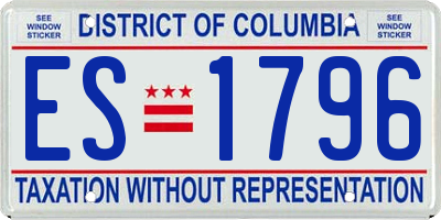 DC license plate ES1796