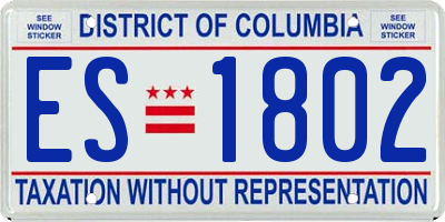 DC license plate ES1802