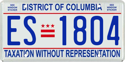 DC license plate ES1804