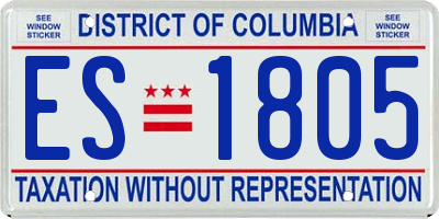 DC license plate ES1805