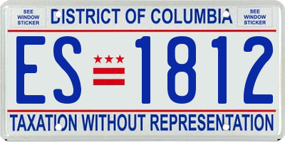 DC license plate ES1812
