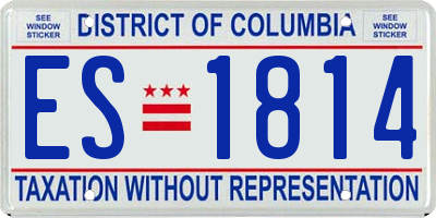 DC license plate ES1814