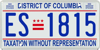 DC license plate ES1815