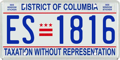 DC license plate ES1816