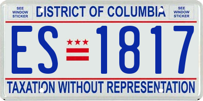 DC license plate ES1817
