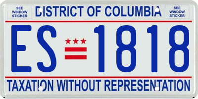 DC license plate ES1818