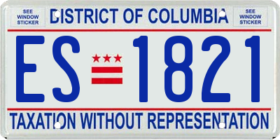 DC license plate ES1821