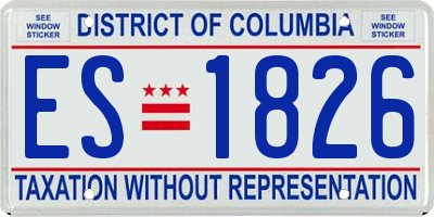 DC license plate ES1826