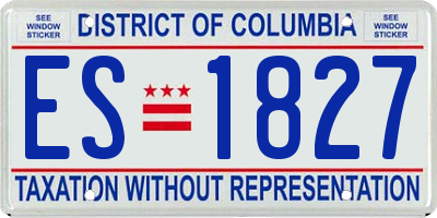 DC license plate ES1827