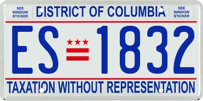 DC license plate ES1832