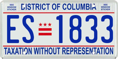 DC license plate ES1833