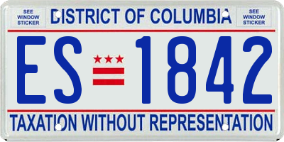 DC license plate ES1842
