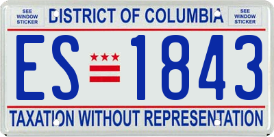 DC license plate ES1843
