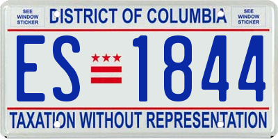 DC license plate ES1844